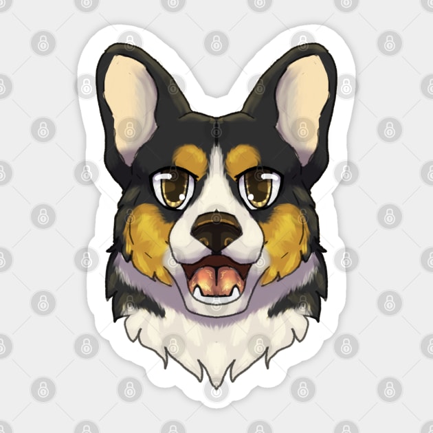 Tricolor Corgi Sticker by Bamsdrawz